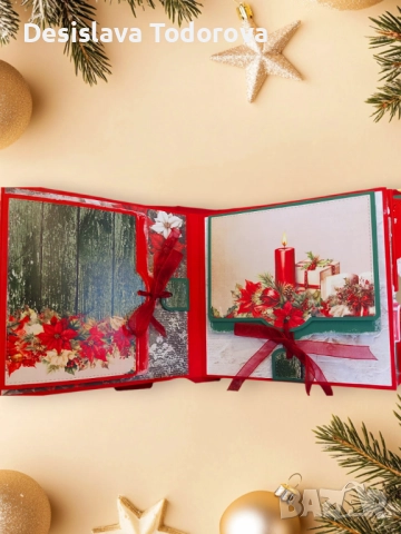 Ръчно изработен коледен албум за снимки , снимка 8 - Коледни подаръци - 52376028