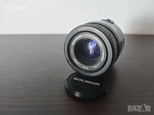 Обектив SOLIGOR AF Macro 100mm MC F3.5 за Canon, снимка 2 - Обективи и филтри - 55749414