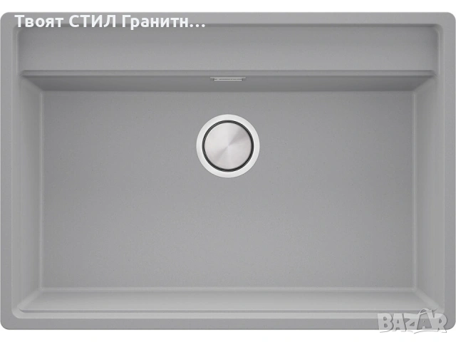 Сива кухненска мивка за вграждане под плот Берген 80 Low 760x530 мм -20%, снимка 2 - Мивки - 53070198