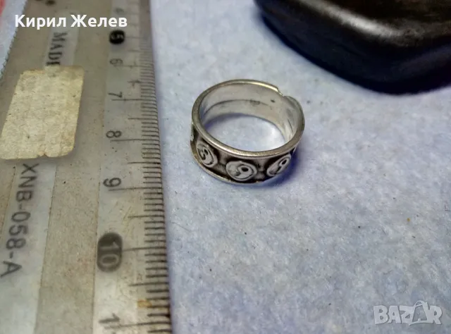 СТИЛЕН АРТ ДИЗАЙН СРЕБЪРЕН ПРЪСТЕН Тип ХАЛКА ЛАКИРАНО СРЕБРО 925 с Ин и Ян ОРНАМЕНТИКА 48568, снимка 6 - Пръстени - 49704290