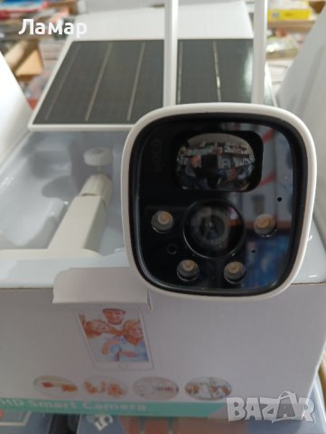 Соларна безжична водоустойчива камера WI FI 5MP iCSee LED осветяване