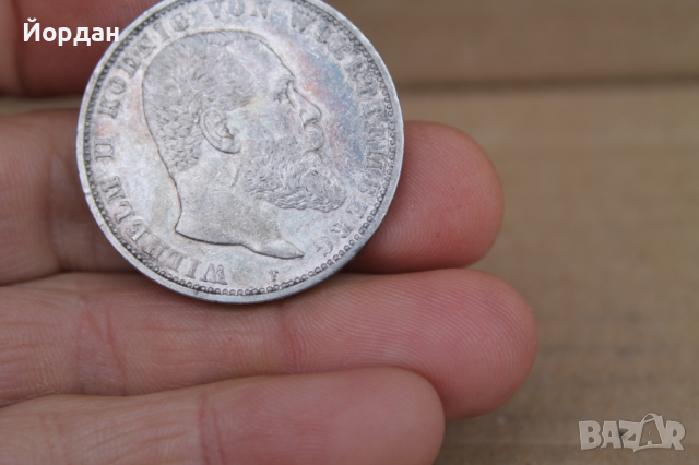 Сребърна монета Немски 5 марки 1900-та година, снимка 6 - Нумизматика и бонистика - 44792654