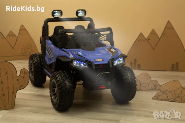 Офроуд акумулаторен автомобил BLAZE, Син– 4x4, до 35кг., с дистанционно и LED, снимка 17 - Детски велосипеди, триколки и коли - 50099626