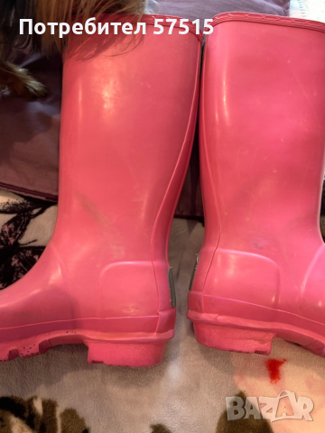 Hunter розови детски гумени ботуши, снимка 10 - Детски боти и ботуши - 36407252