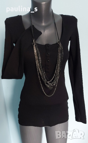 Маркова еластична блуза Pieces / унисайз , снимка 1 - Блузи с дълъг ръкав и пуловери - 44776207