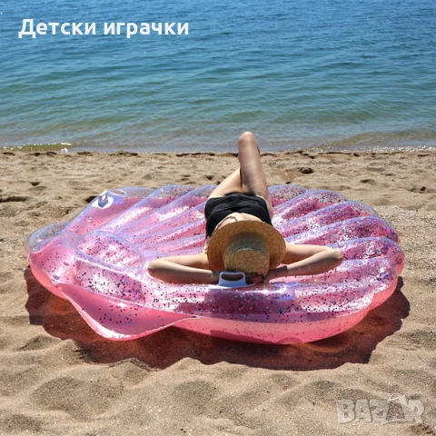 Надуваем остров Розова Раковина INTEX, 178 x 165 x 24 см, снимка 5 - Басейни и аксесоари - 51107220