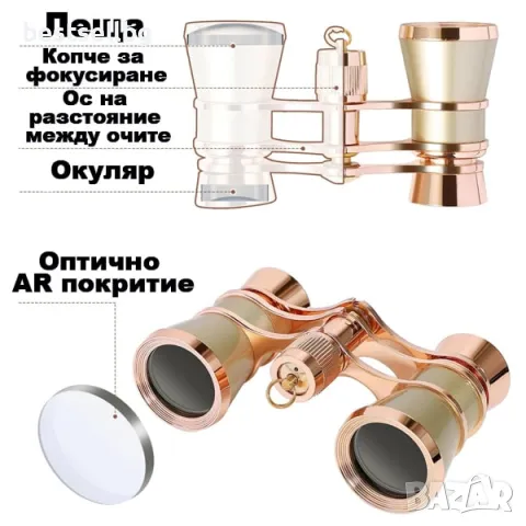 Професионален театрален бинокъл за театър опера концерт с увеличение 3x25, снимка 3 - Екипировка - 48367562