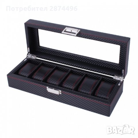2166 Луксозна карбонова кутия за часовници за 6 часовника, снимка 5 - Подаръци за мъже - 35794796