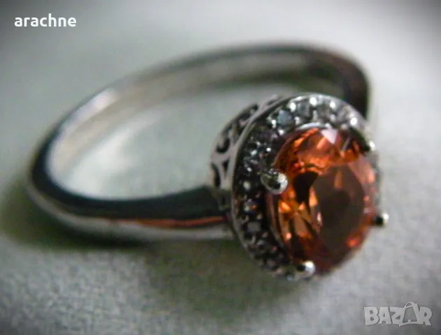 Сребърен пръстен с хризоберил, снимка 4 - Пръстени - 48306247