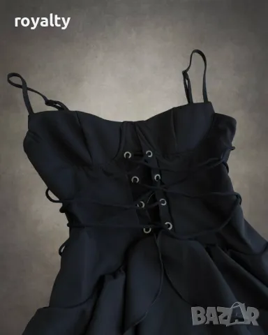 Къса черна дамска рокля , снимка 2 - Рокли - 49045764
