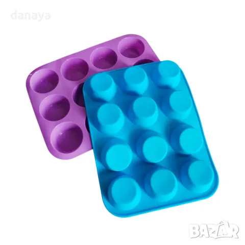 5606 Класическа силиконова форма за мъфини, 12 гнезда, снимка 5 - Форми - 48768110