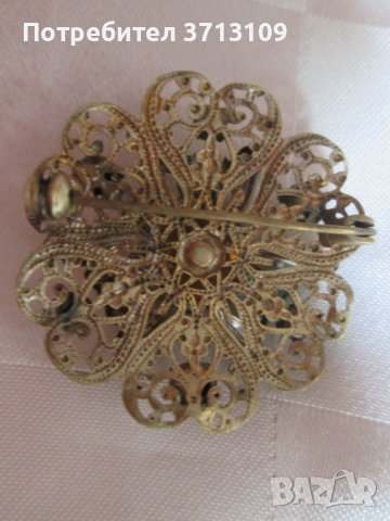 Брошка Bohemia бронз и кристали, снимка 2 - Други - 42456463