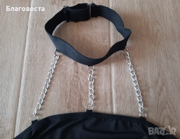 Къс топ с чокър , снимка 2 - Корсети, бюстиета, топове - 49344218