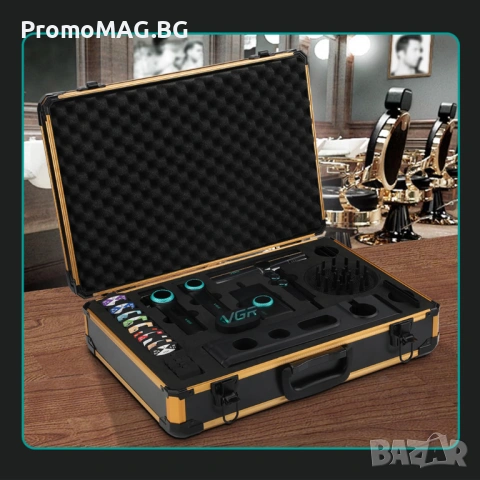 Професионален комплект машинки за подстригване VGR Stepless 4 в 1 за барбер / фризьори, снимка 7 - Друго оборудване - 53349885