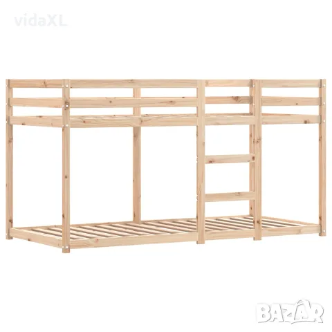 vidaXL Двуетажно легло със завеси синьо 90x200 см масивно борово дърво, снимка 8 - Спални и легла - 56146963