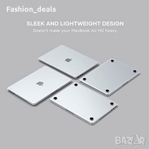 Нов Прозрачен твърд калъф за MacBook Air (M2, 2022) Подарък, снимка 6 - Фолия, протектори - 42309894