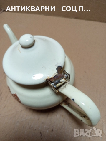 Соц Старо Малко Емайлирано Чайниче Чайник. , снимка 4 - Антикварни и старинни предмети - 51781562