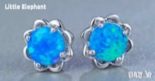 Sale Сребърни обеци с кристали,колекция"Universe",blue/нови