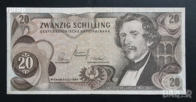 Австрия. 20 шилинга . 1967 година., снимка 1 - Нумизматика и бонистика - 47389733