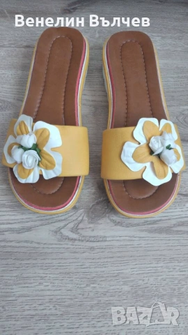 Дамски чехли с цветя, снимка 3 - Джапанки - 53488810