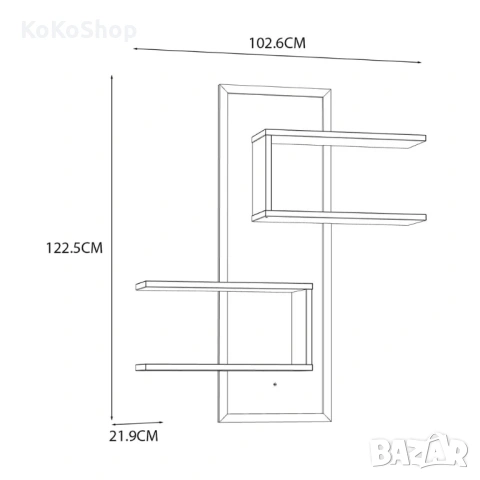 Стенна етажерка - модерен дизайн, снимка 2 - Етажерки - 53735948