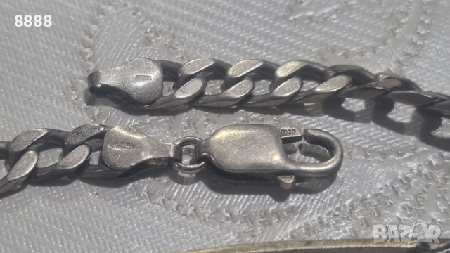 Сребърна гривна 925 проба , снимка 4 - Гривни - 44588628