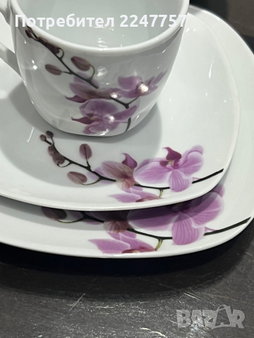 Сет за закуска орхидея Germany порцелан, снимка 2 - Сервизи - 44642834