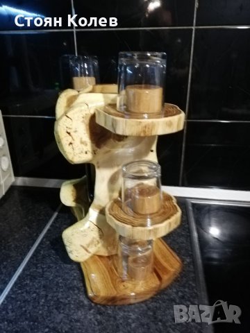 Стойка за бутилка и чаши , снимка 5 - Декорация за дома - 39687237
