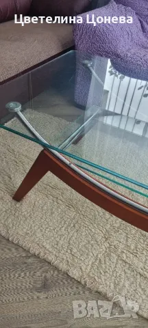холна стъклена маса с дървен корпус , снимка 8 - Маси - 50181388