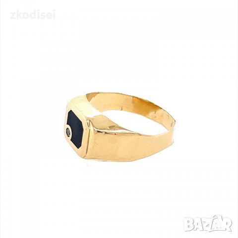 Златен мъжки пръстен 3,54гр. размер:68 14кр. проба:585 модел:13341-1, снимка 2 - Пръстени - 38970115