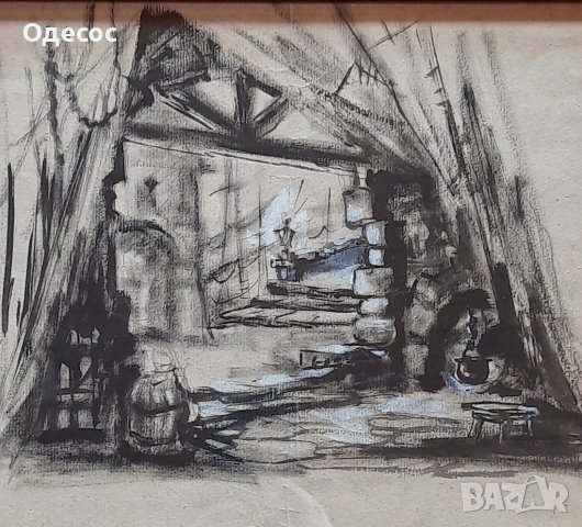 Стара картина на худ Найден Петков, снимка 1