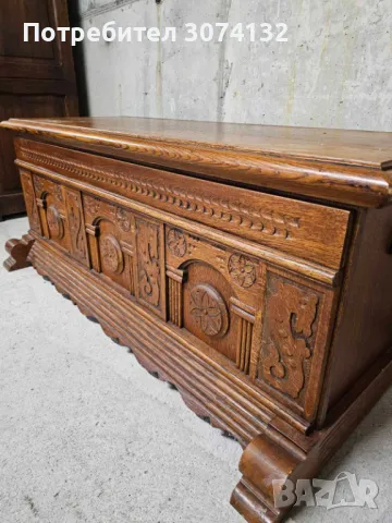 Уникална дъбова ракла с дърворезба, снимка 3 - Ракли - 48071084