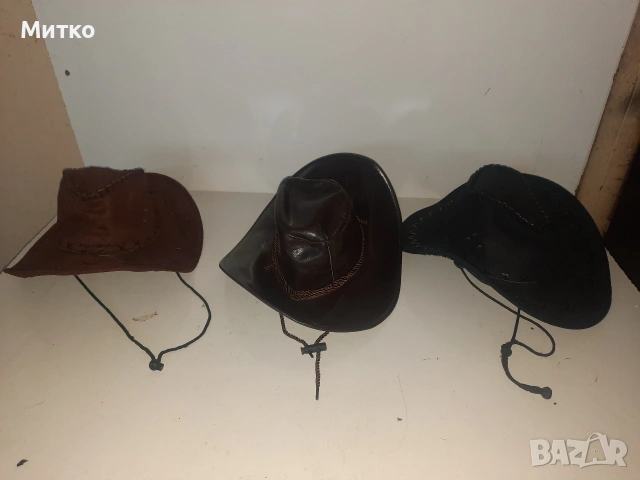 Кожена каубойска шапка, снимка 2 - Шапки - 53078112