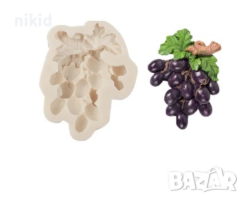 Голяма гроздова чепка грозде силиконов молд форма фондан шоколад гипс декор , снимка 1 - Форми - 44831349