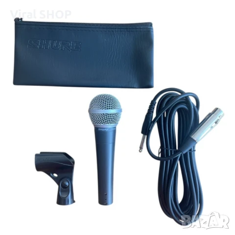 Професионален вокален динамичен микрофон за сценични и студийни изпълнения SM-58 , снимка 1