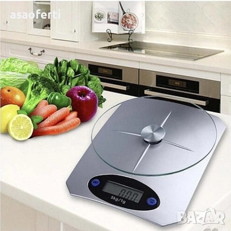 ⚖️ Електронна Кухненска Везна – 1 гр до 5 кг, Стъклен Плот и Функция ТАРА (TARE), снимка 3 - Електронни везни - 52646290