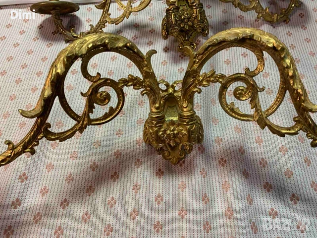 Свещници за пиано - уникално красиви позлатени Франция ок. 1850, снимка 12 - Антикварни и старинни предмети - 52367218