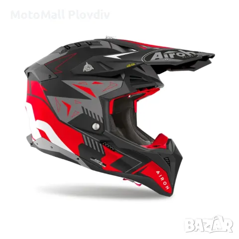 Каска Airoh Aviator 3 Spin Red Matt най висок клас 2025, снимка 2 - Аксесоари и консумативи - 48786267