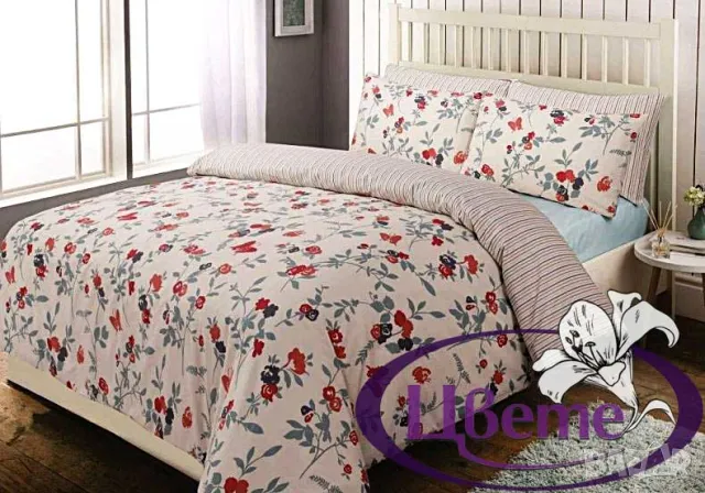 Памучен спален комплект Цветя