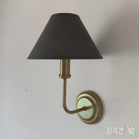 Модерна черна метална нощна лампа ,класическа с текстилен абажур, снимка 11 - Настолни лампи - 46674379