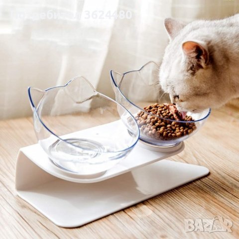 Модерна двойна купа за храна и вода за котки, снимка 7 - Други стоки за животни - 40006120