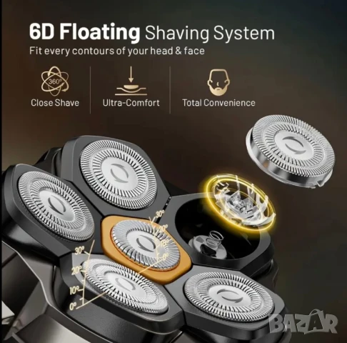 Електрическа Самобръсначка Ново Поколение, Ротационна, Безжична и USB Зареждане, Машинка за Бръснене, снимка 6 - Други - 50906575