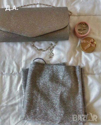Нова сребриста рокля и чанта , снимка 11 - Рокли - 41591256