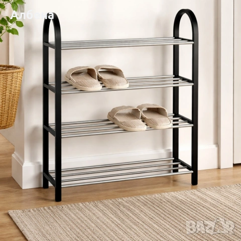 Етажерка за обувки на 4 нива – до 12 чифта | стилна и практична, снимка 2 - Етажерки - 53869808