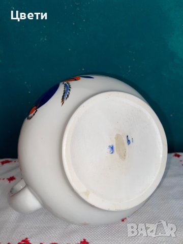 Голям, руски порцеланов чайник., снимка 6 - Антикварни и старинни предмети - 41497927