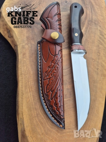 Висококачествен ръчно изработен нож с кожена кания,LN404, снимка 6 - Ножове - 48866253