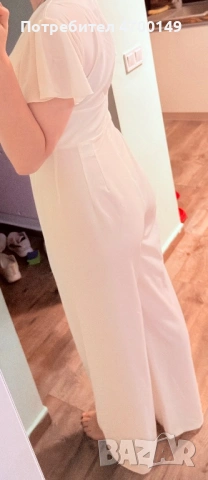 Дамски официален бял гащеризон. Нов абсолютно., снимка 3 - Гащеризони - 53402454