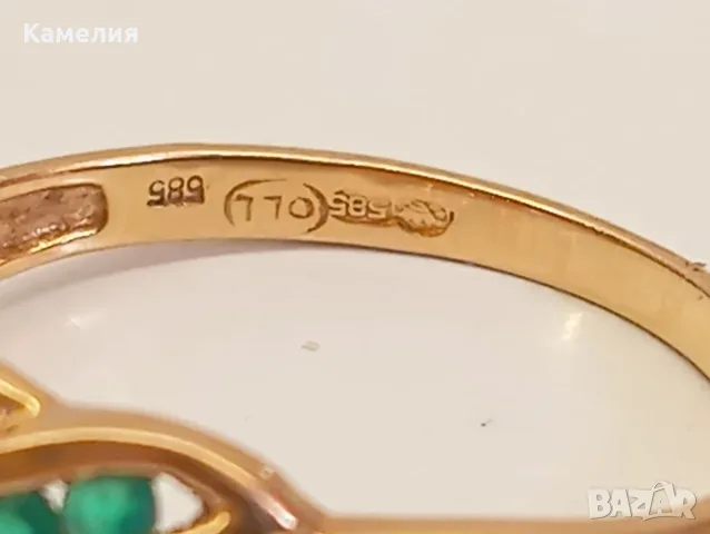 Златен пръстен с брилианти. , снимка 11 - Пръстени - 56093797