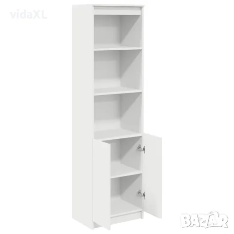 vidaXL Висок шкаф, бял, 50x35x180 cм инженерно дърво, снимка 5 - Бюфети - 56147044
