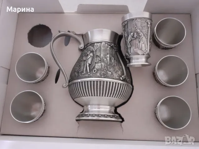 Комплект за вино и ракия от калай Antik*Vintage#41